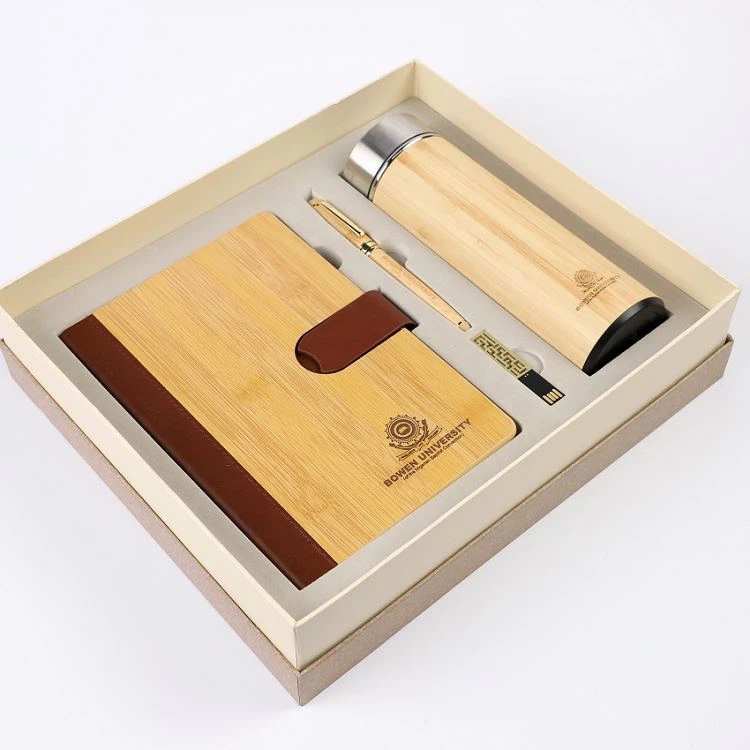 Conjunto de presentes corporativos de madeira